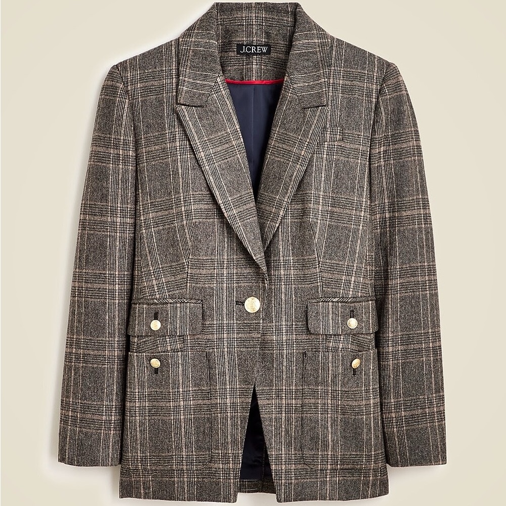 J. Crew Women's Vivienne blazer in plaid Italian wool
